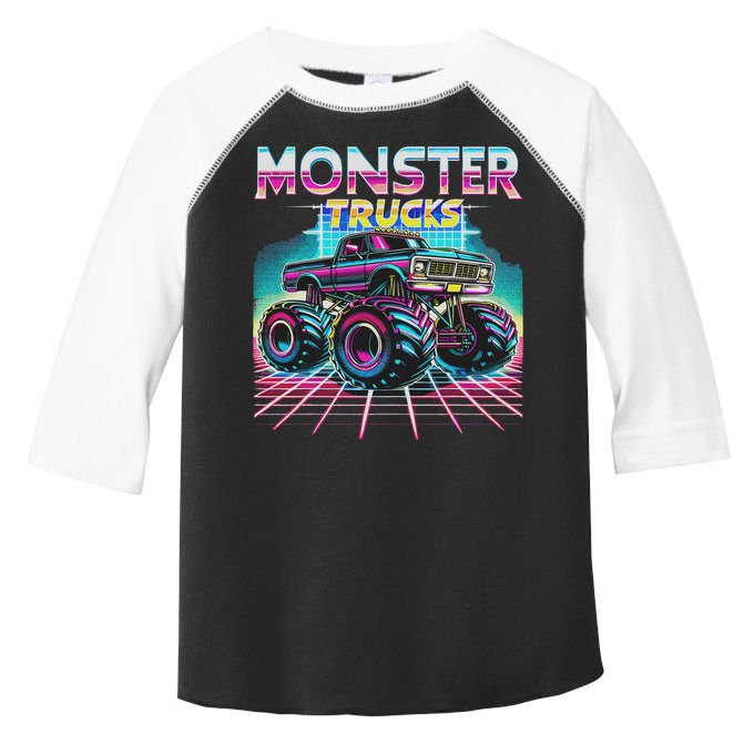Monster Truck Retro Monster Trucks Toddler Fine Jersey T-Shirt