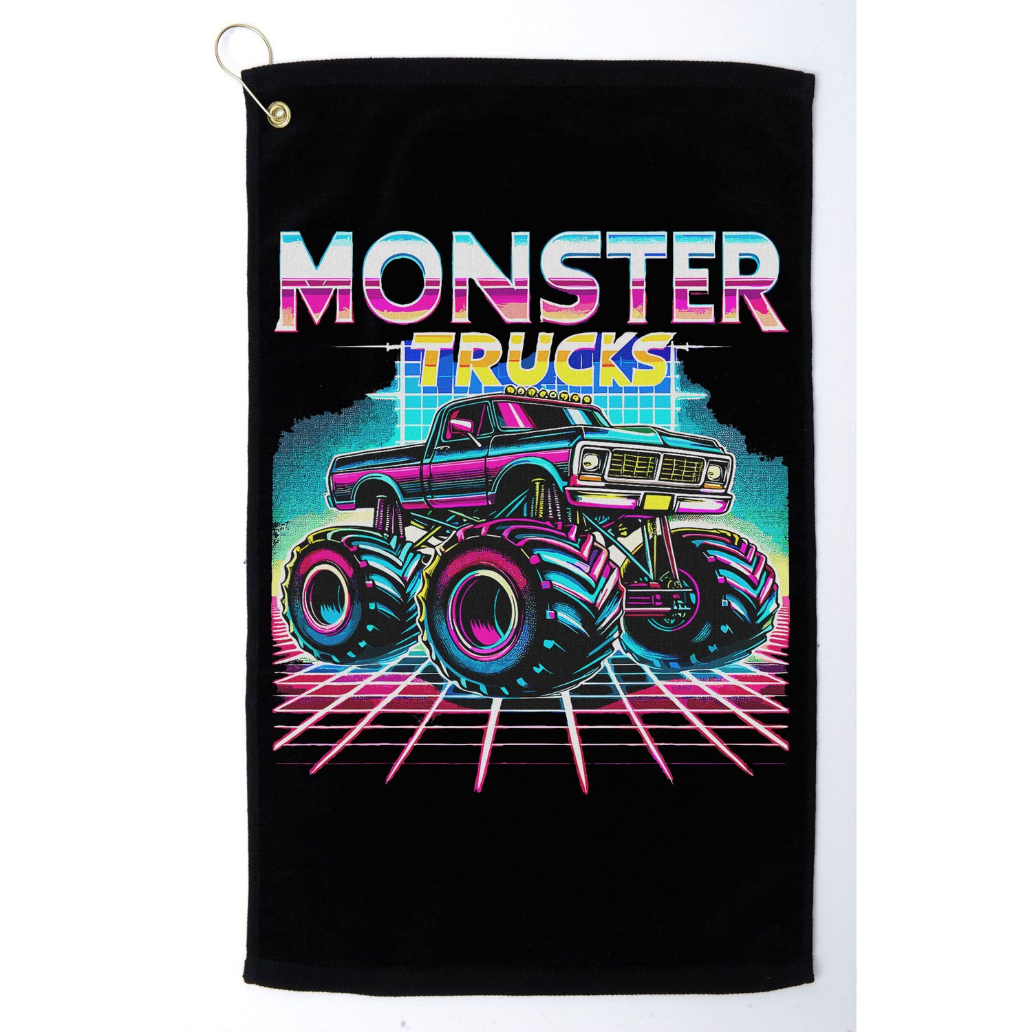 Monster Truck Retro Monster Trucks Golf Towel