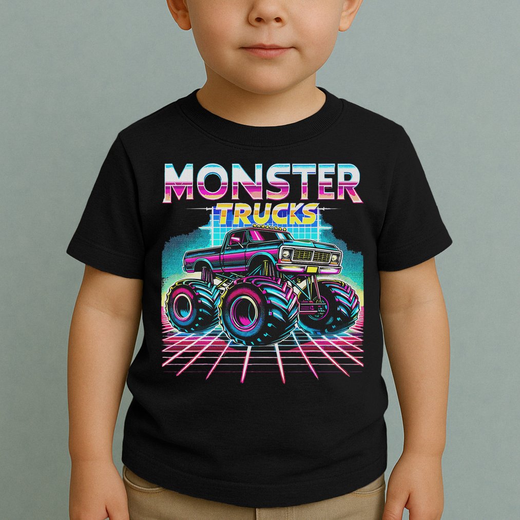 Monster Truck Retro Monster Trucks Toddler T-Shirt