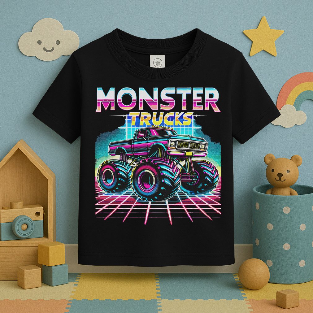 Monster Truck Retro Monster Trucks Toddler T-Shirt