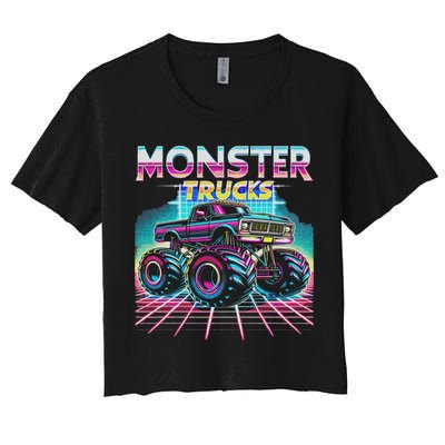 Monster Truck Retro Monster Trucks Crop Top