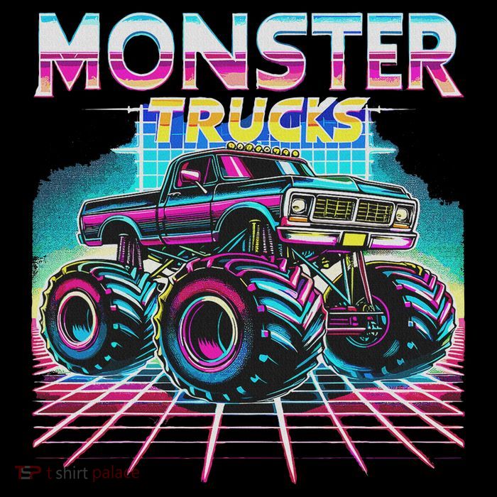 Monster Truck Retro Monster Trucks Womens T-Shirt