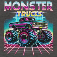 Monster Truck Retro Monster Trucks Vector Backpack