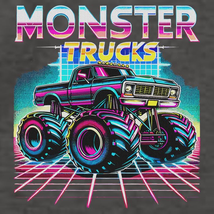 Monster Truck Retro Monster Trucks Vector Backpack
