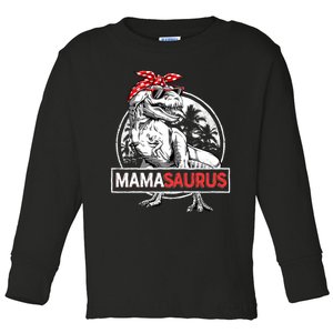 Mamasaurus T Rex Dinosaur Funny Mama Saurus MotherS Family Toddler Long Sleeve Shirt