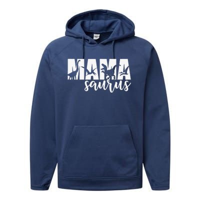 MamaSaurus T Rex Dinosaur Funny Mama Saurus Mother's Day Performance Fleece Hoodie