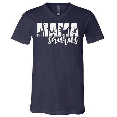 MamaSaurus T Rex Dinosaur Funny Mama Saurus Mother's Day V-Neck T-Shirt