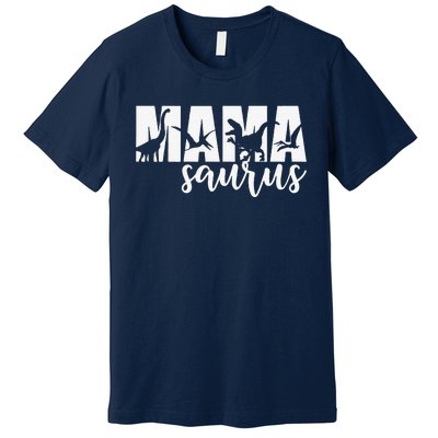 MamaSaurus T Rex Dinosaur Funny Mama Saurus Mother's Day Premium T-Shirt