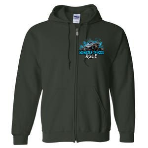 Monster Trucks Rule Full Zip Hoodie