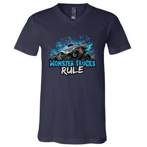 Monster Trucks Rule V-Neck T-Shirt