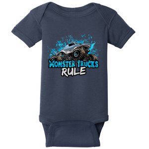 Monster Trucks Rule Baby Bodysuit