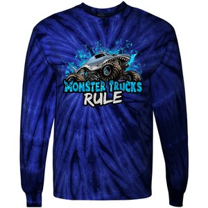 Monster Trucks Rule Tie-Dye Long Sleeve Shirt