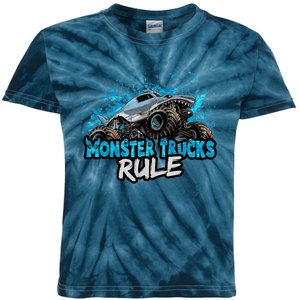 Monster Trucks Rule Kids Tie-Dye T-Shirt