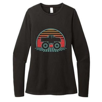 Monster Truck Retro Vintage 80s Style Gift Womens CVC Long Sleeve Shirt