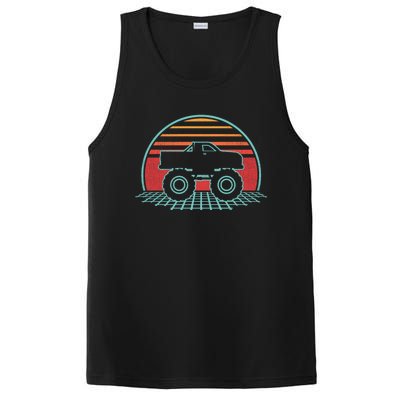 Monster Truck Retro Vintage 80s Style Gift PosiCharge Competitor Tank