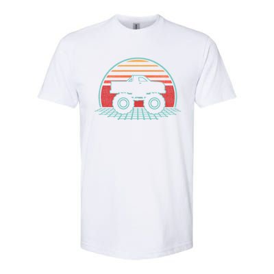 Monster Truck Retro Vintage 80s Style Gift Softstyle CVC T-Shirt