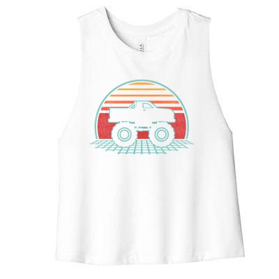 Monster Truck Retro Vintage 80s Style Gift Women's Racerback Cropped Tank