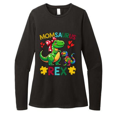 Momsaurus T Rex Dinosaur Mom Autism Awareness MotherS Day Gift Womens CVC Long Sleeve Shirt