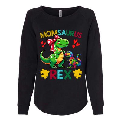 Momsaurus T Rex Dinosaur Mom Autism Awareness MotherS Day Gift Womens California Wash Sweatshirt