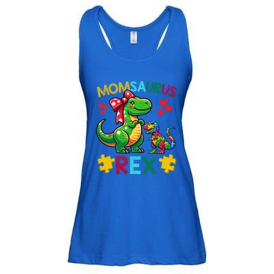 Momsaurus T Rex Dinosaur Mom Autism Awareness MotherS Day Gift Ladies Essential Flowy Tank