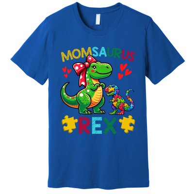 Momsaurus T Rex Dinosaur Mom Autism Awareness MotherS Day Gift Premium T-Shirt