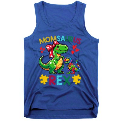 Momsaurus T Rex Dinosaur Mom Autism Awareness MotherS Day Gift Tank Top