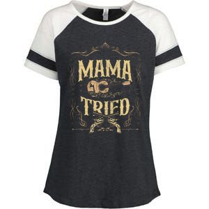 Mama Tried Renegade Outlaw Music Lovers Country Enza Ladies Jersey Colorblock Tee