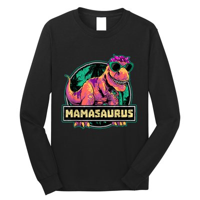 Mamasaurus T Rex Mama Saurus Dinosaur Womens Long Sleeve Shirt