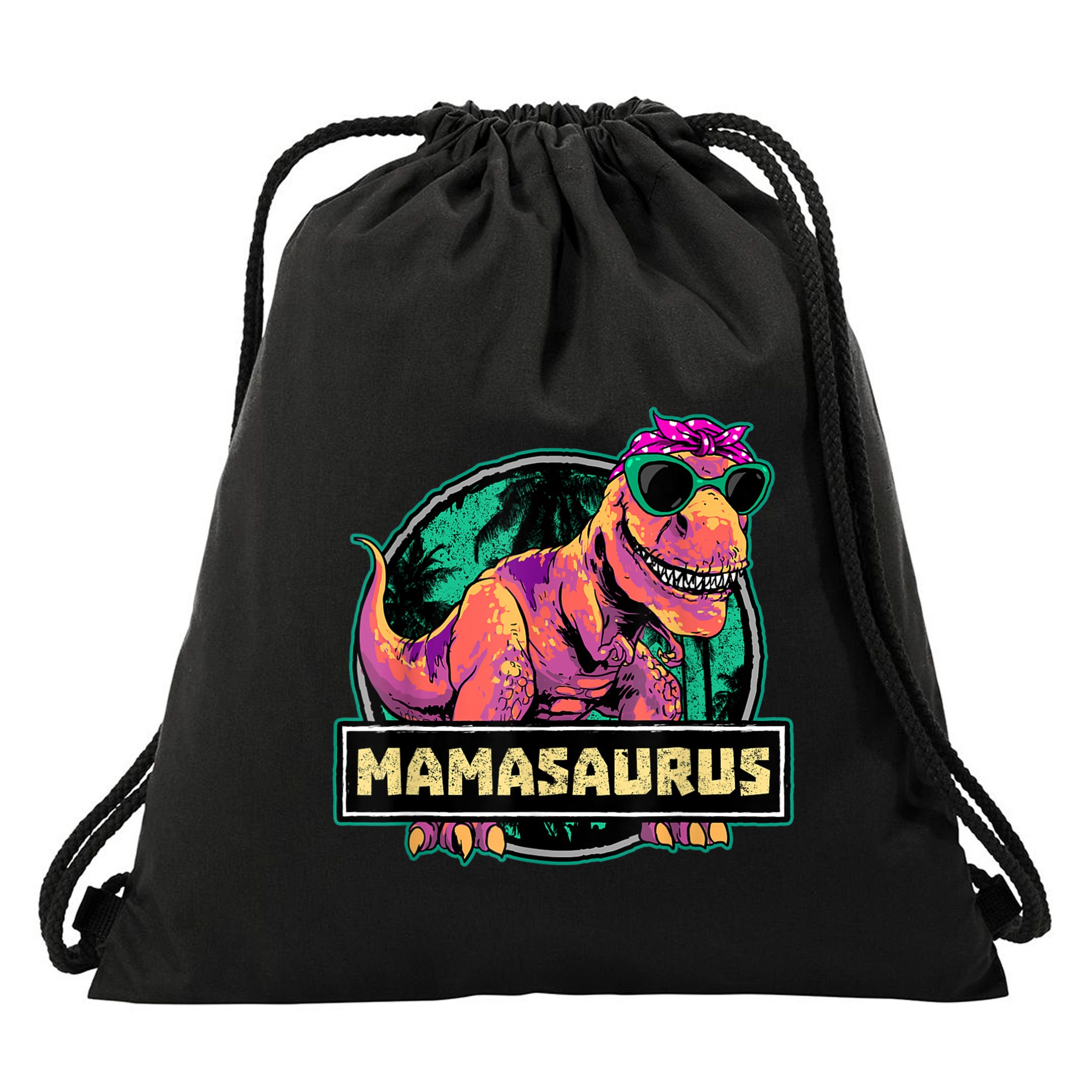 Mamasaurus T Rex Mama Saurus Dinosaur Womens Drawstring Bag