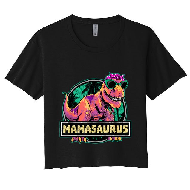 Mamasaurus T Rex Mama Saurus Dinosaur Womens Crop Top