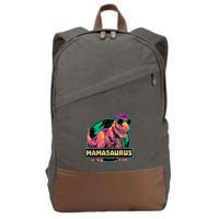Mamasaurus T Rex Mama Saurus Dinosaur Womens Cotton Canvas Backpack