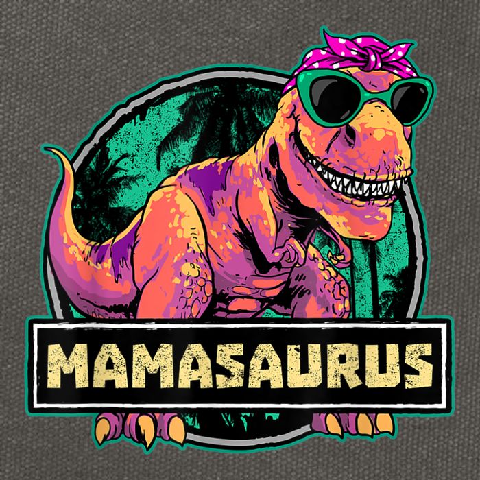 Mamasaurus T Rex Mama Saurus Dinosaur Womens Cotton Canvas Backpack