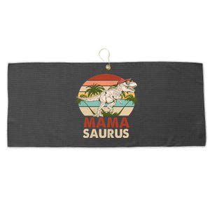 Mamasaurus T Rex Dinosaur Family Matching Mothers Day Mom Gift Large Microfiber Waffle Golf Towel