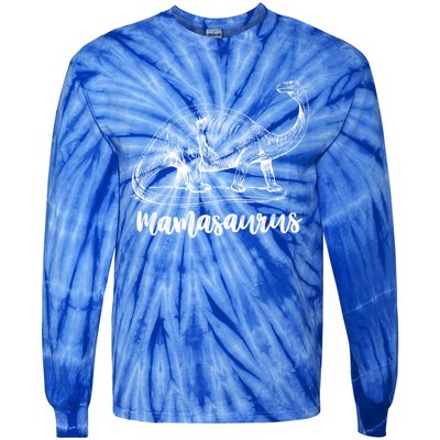 Mamasaurus T Rex Dinosaur Funny Mama Saurus Family Matching Cool Gift Tie-Dye Long Sleeve Shirt