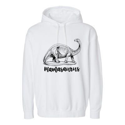 Mamasaurus T Rex Dinosaur Funny Mama Saurus Family Matching Cool Gift Garment-Dyed Fleece Hoodie