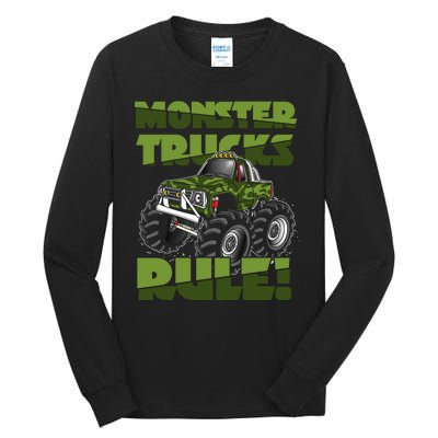 Monster Trucks Rule Jam Birthday Boy Monster Truck Gifts Tall Long Sleeve T-Shirt