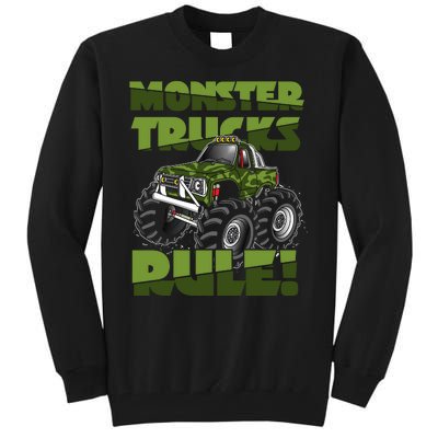 Monster Trucks Rule Jam Birthday Boy Monster Truck Gifts Tall Sweatshirt