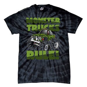 Monster Trucks Rule Jam Birthday Boy Monster Truck Gifts Tie-Dye T-Shirt