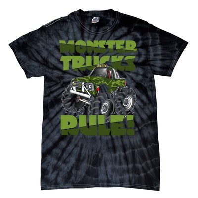 Monster Trucks Rule Jam Birthday Boy Monster Truck Gifts Tie-Dye T-Shirt