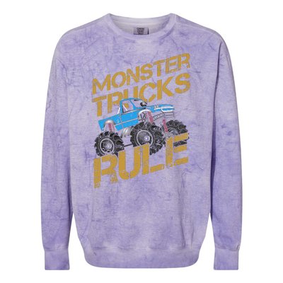 Monster Trucks Rule Jam Birthday Boy Monster Truck Gift Colorblast Crewneck Sweatshirt