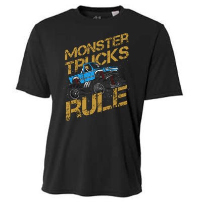 Monster Trucks Rule Jam Birthday Boy Monster Truck Gift Cooling Performance Crew T-Shirt