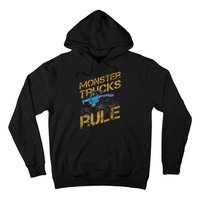 Monster Trucks Rule Jam Birthday Boy Monster Truck Gift Hoodie