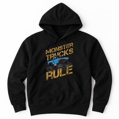 Monster Trucks Rule Jam Birthday Boy Monster Truck Gift Hoodie