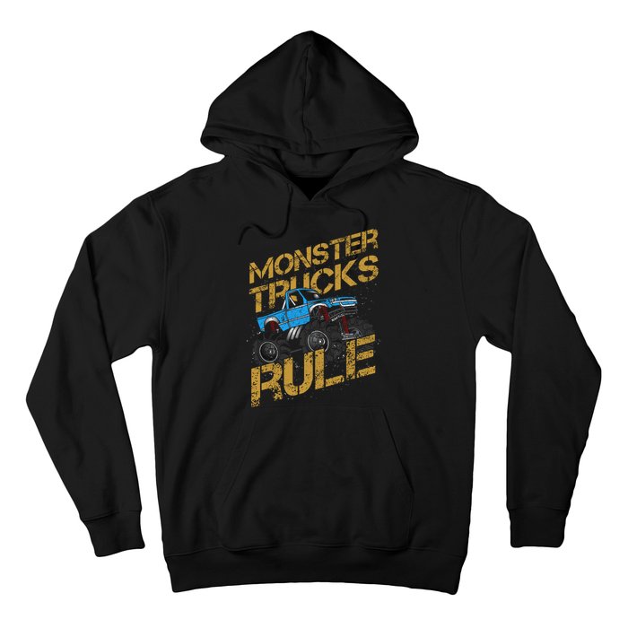 Monster Trucks Rule Jam Birthday Boy Monster Truck Gift Hoodie