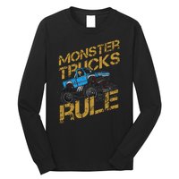 Monster Trucks Rule Jam Birthday Boy Monster Truck Gift Long Sleeve Shirt