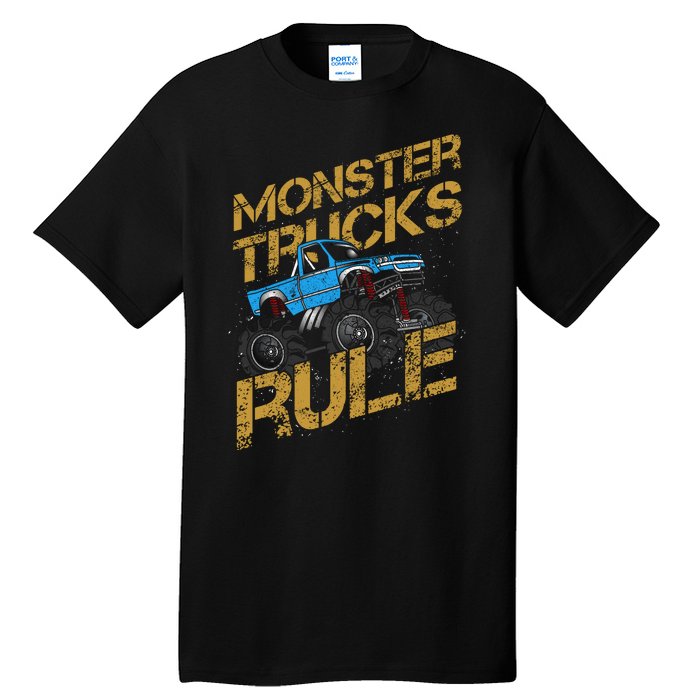 Monster Trucks Rule Jam Birthday Boy Monster Truck Gift Tall T-Shirt