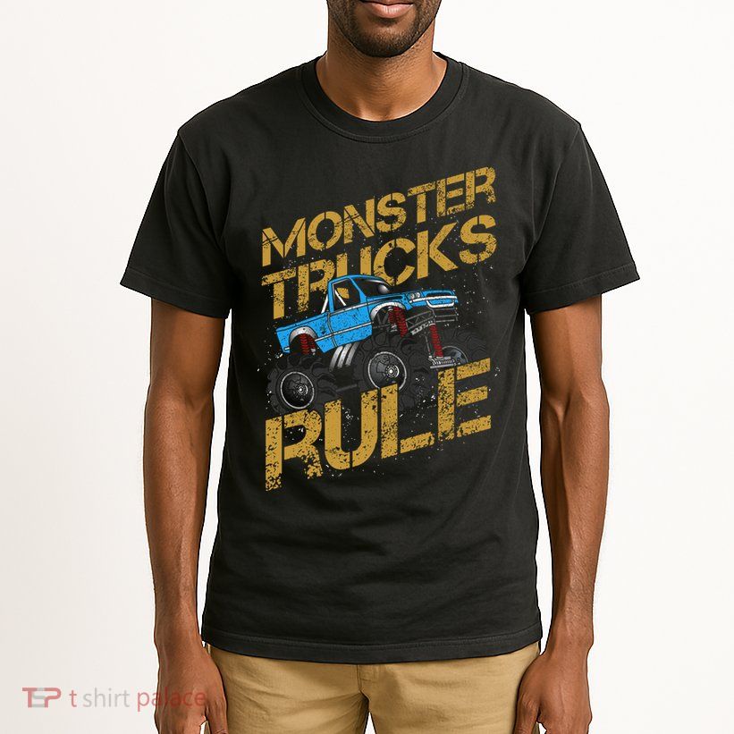 Monster Trucks Rule Jam Birthday Boy Monster Truck Gift Tall T-Shirt