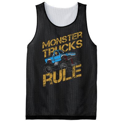 Monster Trucks Rule Jam Birthday Boy Monster Truck Gift Mesh Reversible Basketball Jersey Tank