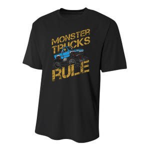 Monster Trucks Rule Jam Birthday Boy Monster Truck Gift Youth Performance Sprint T-Shirt