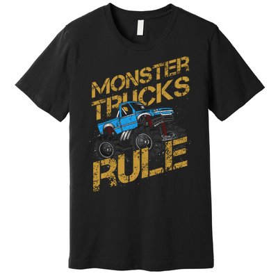 Monster Trucks Rule Jam Birthday Boy Monster Truck Gift Premium T-Shirt